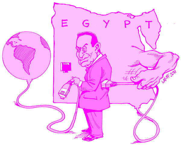 Caricature de Hosni Moubarak par Carlos Latuff