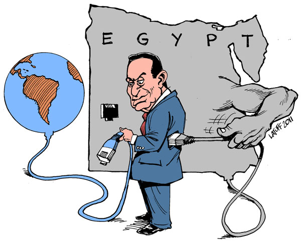 Caricature de Hosni Moubarak par Carlos Latuff